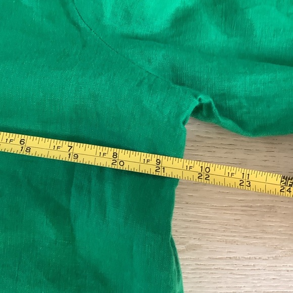 Ann Taylor Emerald Green linen size S Button Down Shirt summer beach travel - Picture 7 of 8